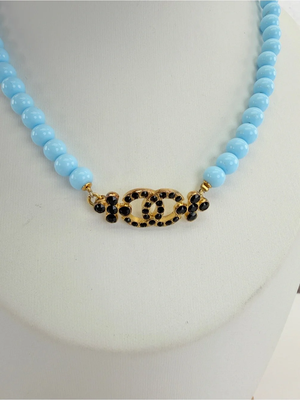 Chanel Choker Coco Mark/Flower C23A Choker Tiffany Blue